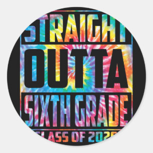Rechtstreeks uit de zesde klas Cl 2026 Afstuderen  Ronde Sticker