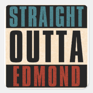 Rechtstreeks uit Edmond Oklahoma OK Vierkante Sticker