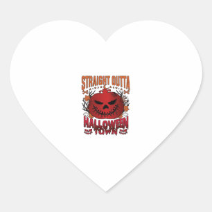 Rechtstreeks uit Halloween Town Rode Pompoen Geest Hart Sticker
