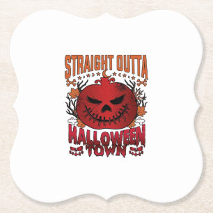 Rechtstreeks uit Halloween Town Rode Pompoen Geest Kartonnen Onderzetters