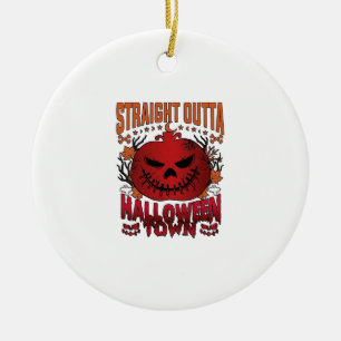 Rechtstreeks uit Halloween Town Rode Pompoen Geest Keramisch Ornament