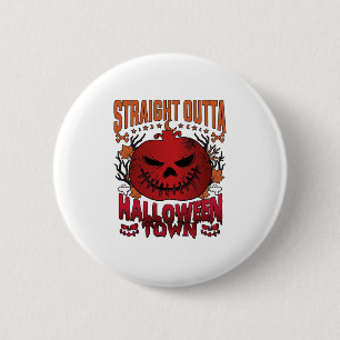 Rechtstreeks uit Halloween Town Rode Pompoen Geest Ronde Button 5,7 Cm
