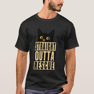 Rechtstreeks uit het redden Zwarte Kat Mannen Vrou T-shirt