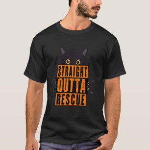 Rechtstreeks uit het redden Zwarte Kat Mannen Vrou T-shirt