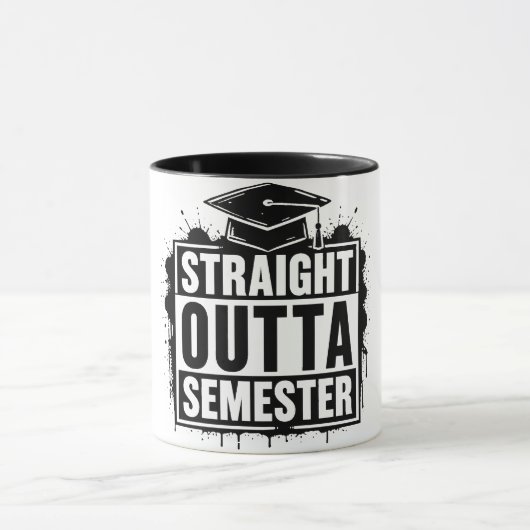 Rechtstreeks Uit het Semester Grappige Afstudeermo Mok (Midden)