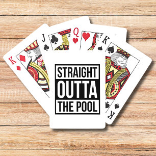 Rechtstreeks uit het zwembad Moderne typografie Zw Pokerkaarten