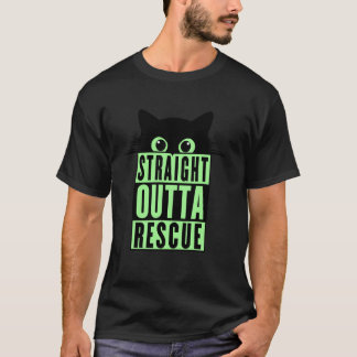 Rechtstreeks uit Redding Zwarte Kat Mannen Vrouwen T-shirt