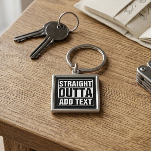 RECHTSTREEKS UIT - voeg je tekst hier toe/maak eig Sleutelhanger