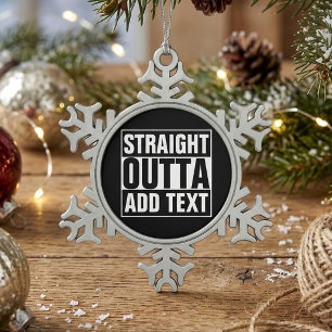 RECHTSTREEKS UIT - voeg je tekst hier toe/maak eig Tin Sneeuwvlok Ornament