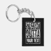 Rechtstreeks - voeg Jouw tekst Aangepast toe Sleutelhanger (Voorkant Links)