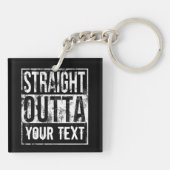 Rechtstreeks - voeg Jouw tekst Aangepast toe Sleutelhanger (Achterkant)