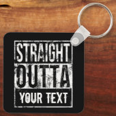 Rechtstreeks - voeg Jouw tekst  Aangepast toe Sleutelhanger (Achterkant)