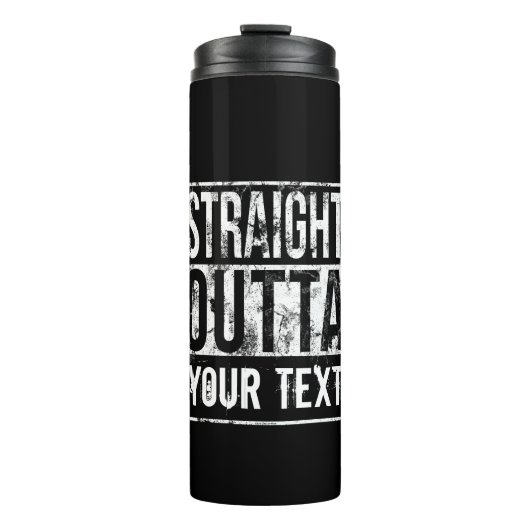 Rechtstreeks - voeg Jouw tekst Aangepast toe Thermosbeker (Voorkant)