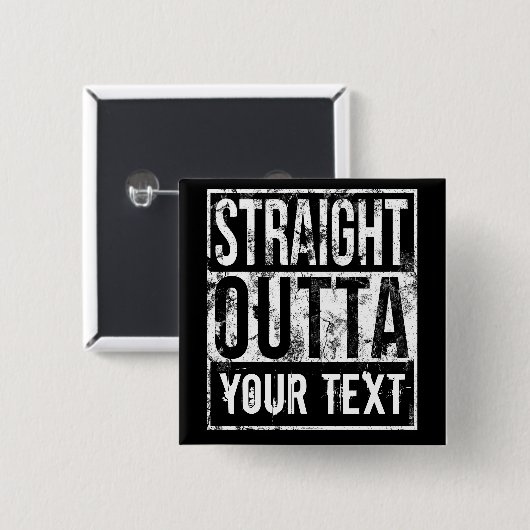 Rechtstreeks - voeg Jouw tekst  Aangepast toe Vierkante Button 5,1 Cm (Voorkant /achterkant)