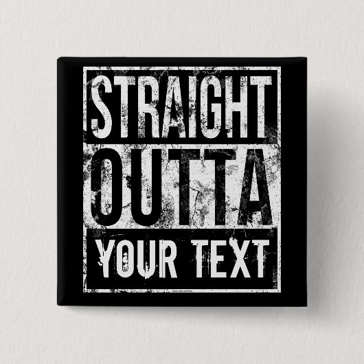 Rechtstreeks - voeg Jouw tekst  Aangepast toe Vierkante Button 5,1 Cm (Voorkant)