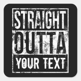 Rechtstreeks - voeg Jouw tekst  Aangepast toe Vierkante Sticker