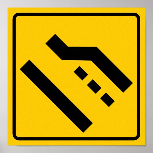 Rechtstreekse rand eindigt Highway Sign Poster (Voorkant)
