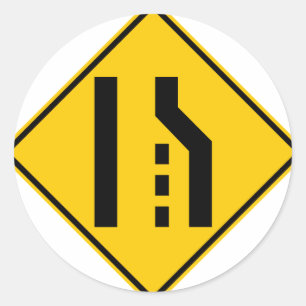 Rechtstreekse rand eindigt Highway Sign Ronde Sticker