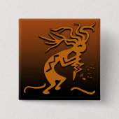 Rechtstreekse uitzending van Kokopelli Musician Vierkante Button 5,1 Cm (Voorkant)