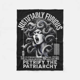 Rechtvaardig woedende Medusa Griekse mythologie Fe Fleece Deken