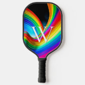 Rechtvaardige Regenboog Trendy Cool Monogram Pickleball Paddle (Achterkant)