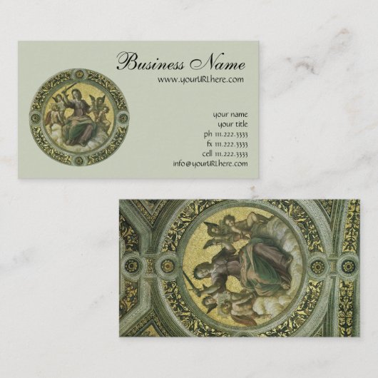 Rechtvaardigheid (fresco in het Vaticaan) door Rap Visitekaartje (Voorkant / Achterkant)