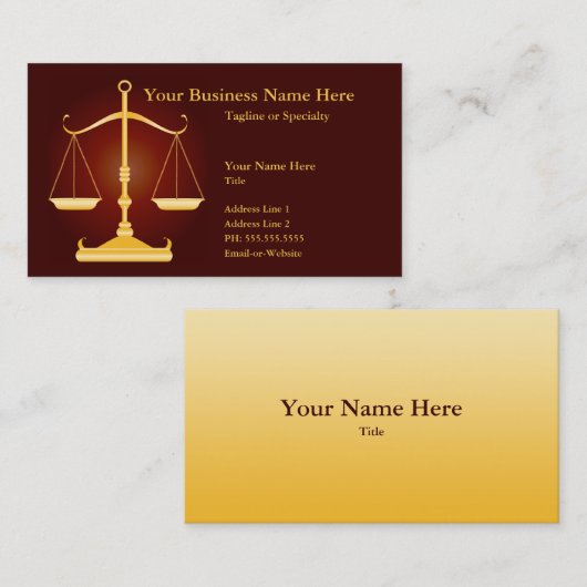 rechtvaardigheid visitekaartje (Voorkant / Achterkant)