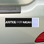 RECHTVAARDIGHEID VOOR MICAH BUMPERSTICKER (Op auto)