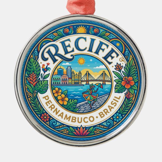 Recife Brazilië Metalen Ornament (Voorkant)