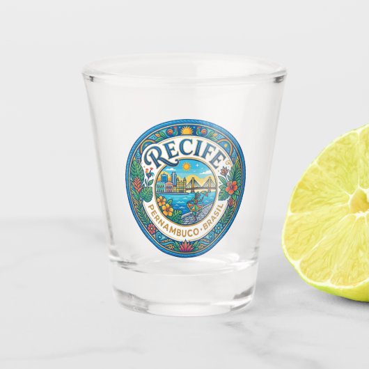 Recife Brazilië Shot Glas (Voorkant)