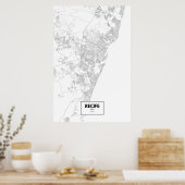Recife, Brazilië (zwart op wit) Poster (Keuken)