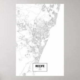 Recife, Brazilië (zwart op wit) Poster