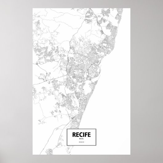 Recife, Brazilië (zwart op wit) Poster (Voorkant)