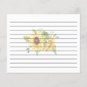 Recipcard vrijgezellenfeest bruiloft zonnebloemen  (Achterkant)