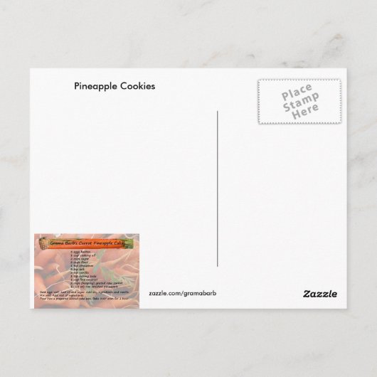 Recipe anananas Cookies Briefkaart (Achterkant)