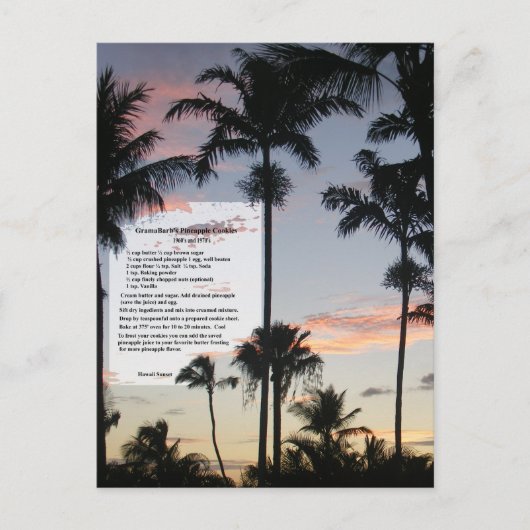 Recipe anananas Cookies Briefkaart (Voorkant)