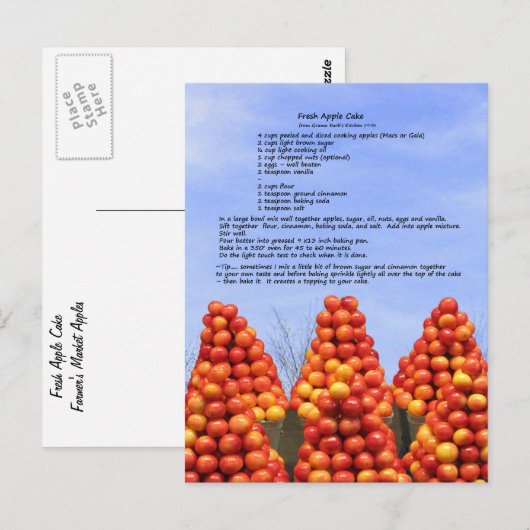 Recipe Apple Cake Recipe Briefkaart (Voorkant / Achterkant)