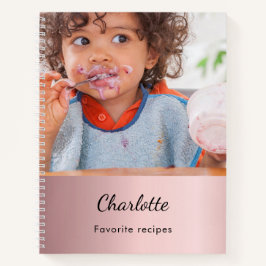 Recipe baby girl food maaltijd foto zwart-roze notitieboek