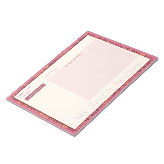 Recipe Blocnote in herfst Retro (Schuin)