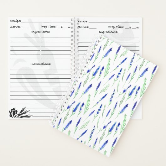 Recipe Book (14 x 21,6cm) - Lavender Pattern Notitieboek (Binnen)