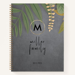 Recipe Book Elegant Chalkboard Greenery Notitieboek