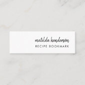 Recipe Book Favorite Recipiite Mini Bladwijzer Car Mini Visitekaartje (Voorkant)