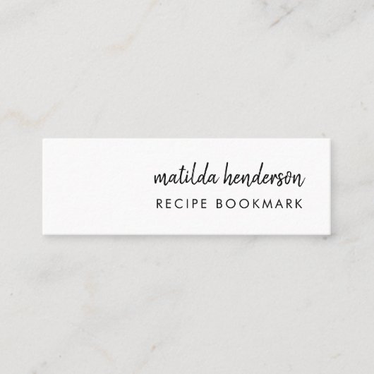 Recipe Book Favorite Recipiite Mini Bladwijzer Car Mini Visitekaartje (Voorkant)