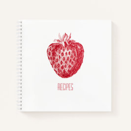 Recipe Book met Hoesje van aardbeien Notitieboek