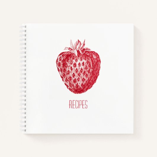 Recipe Book met Hoesje van aardbeien Notitieboek (Voorkant)