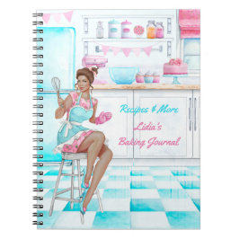 Recipe Book Retro Kitchen Baking and Cooking Notitieboek