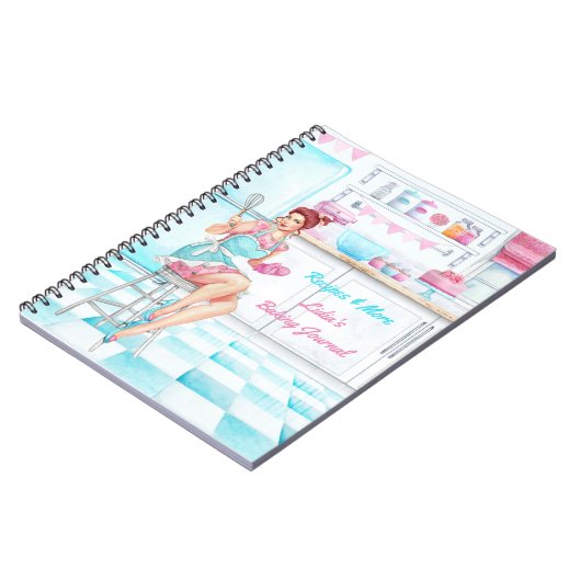 Recipe Book Retro Kitchen Baking and Cooking Notitieboek (Linkerzijde)