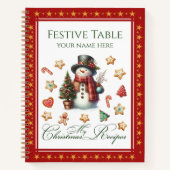 Recipe Book Snowman & Christmas Cookies Red Notitieboek (Voorkant)