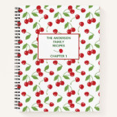 Recipe Book van de moderne Retro Cherries Pattern Notitieboek (Voorkant)