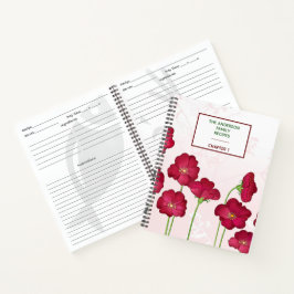 Recipe Book voor moderne rode papavers Notitieboek